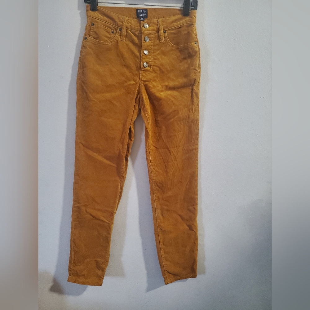 J .CREW 9" HIGH RISE SKINNY CORDUROY PANT BUTTON FLY SZ 26